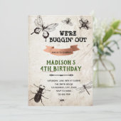 Vintager Buginsektenpfad Geburtstagsparty Einladung (Stehend Vorderseite)