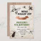 Vintager Buginsektenpfad Geburtstagsparty Einladung (Vorne/Hinten)