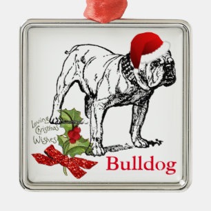 Vintager Bulldog 'Glitzer' Bow passt ihn an Ornament Aus Metall