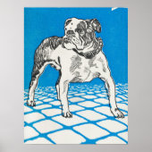 Vintager Bulldog Zeichnend Poster (Vorne)