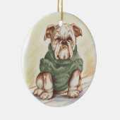 Vintager Bulldogge Keramik Ornament (Rechts)