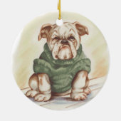 Vintager Bulldogge Keramik Ornament (Hinten)