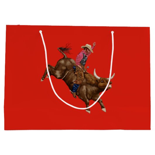 Vintager Bullfahrer Große Geschenktüte (Rückseite)