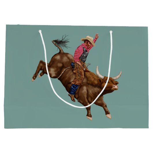 Vintager Bullfahrer Große Geschenktüte (Rückseite)