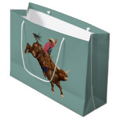Vintager Bullfahrer Große Geschenktüte (Vorderseite Schrägansicht)