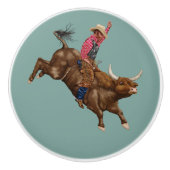 Vintager Bullfahrer Keramikknauf (Vorderseite)