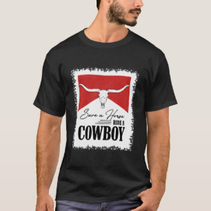 Vintager Bullschädel gebleicht Rasse Pferdereiten  T-Shirt