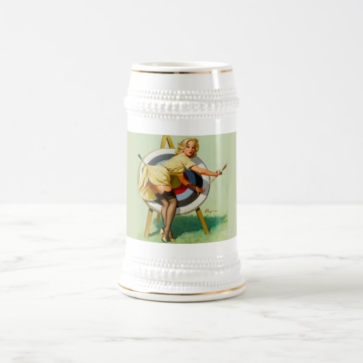 Vintager Bullseye-Bier Stein Bierglas (Mittel)