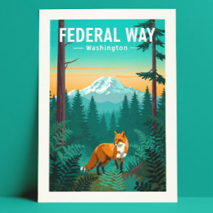 Vintager Bundesstaatlicher Weg Washington Postkarte