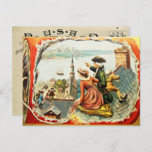 Vintager Bunker Hill Postkarte (Vorne/Hinten)