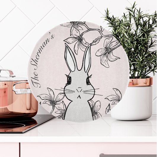 Vintager Bunny Floral OsterOstern Schneidebrett