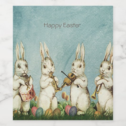 Vintager Bunny Osteraster Weinetikett (Einzelnes Label)