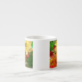 Vintager bunter mit Blumenhintergrund 2 der Kunst Espressotasse (Vorderseite)