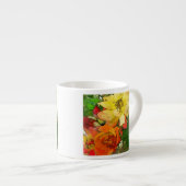 Vintager bunter mit Blumenhintergrund 2 der Kunst Espressotasse (Vorderseite Rechts)