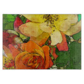 Vintager bunter mit Blumenhintergrund 2 der Kunst Schneidebrett (Vorderseite)