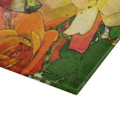 Vintager bunter mit Blumenhintergrund 2 der Kunst Schneidebrett (Ecke)