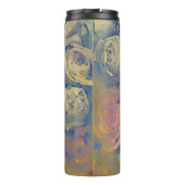 Vintager bunter mit Blumenhintergrund der Kunst Thermosbecher (Rückseite)