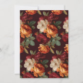 Vintager Burgund Floral 70. Geburtstag Einladung (Rückseite)