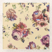 Vintager Burgund-Rose-Untersetzer Glasuntersetzer (Vorderseite)