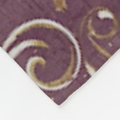 Vintager Burgund und Golddamast Fleecedecke (Ecke)