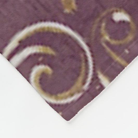Vintager Burgund und Golddamast Fleecedecke (Ecke)
