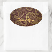 Vintager burgundy paisley Western Hochzeit danke Ovaler Aufkleber (Tasche)