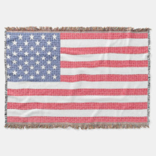 Vintager Burlap-Effekt der US-amerikanischen patri Decke