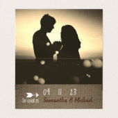 Vintager Burlap-Effekt, Foto Save the Date Karte (Innenseite Aufgefaltet)