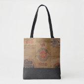 Vintager Burlap-Sack und Leder - Totbeutel Tasche (Vorderseite)