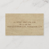 Vintager Burlap Visitenkarte (Rückseite)