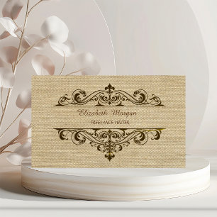 Vintager Burlap Visitenkarte