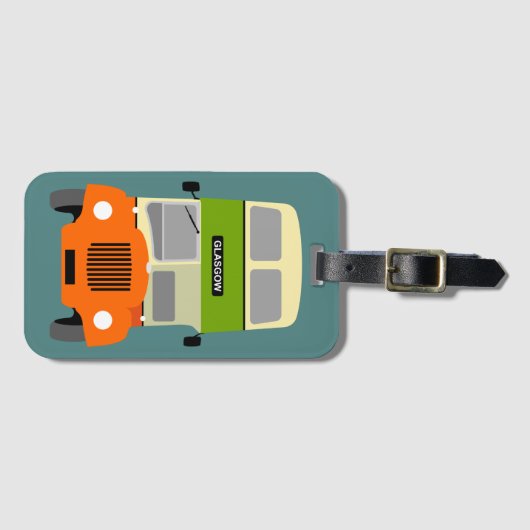 Vintager Bus doppelten Deckers Glasgows Gepäckanhänger (Vorderseite (Horizontal))