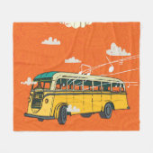 Vintager Bus: Wolken - Hintergrund der Textur Fleecedecke (Vorderseite (Horizontal))