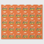 Vintager Bus: Wolken - Hintergrund der Textur Geschenkpapier (Flach)