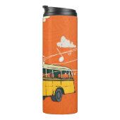 Vintager Bus: Wolken - Hintergrund der Textur Thermosbecher (Nach rechts gedreht)