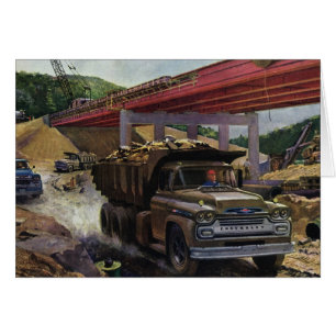 Vintager Business Dump Truck am Baugelände