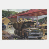 Vintager Business Dump Truck am Baugelände Geschenkpapier Set (Vorderseite 2)