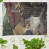 Vintager Business Dump Truck am Baugelände Geschirrtuch (Gefaltet)