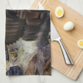 Vintager Business Dump Truck am Baugelände Geschirrtuch (Viertel Falte)