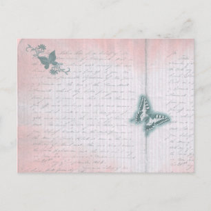 Vintager Butterfly-Brief Postkarte