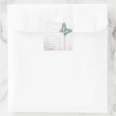 Vintager Butterfly-Brief Quadratischer Aufkleber (Tasche)