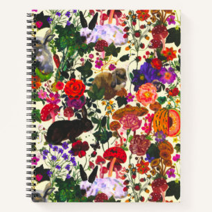 Vintager Butterfly-Kaninchengarten Notizblock