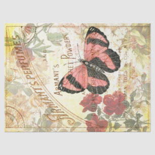 Vintager Butterfly-Parfüm und Dekoupage Seidenpapier