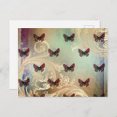 Vintager Butterfly-Rollen Postkarte (Vorne/Hinten)
