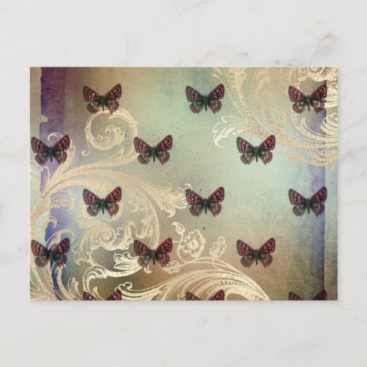 Vintager Butterfly-Rollen Postkarte (Vorderseite)