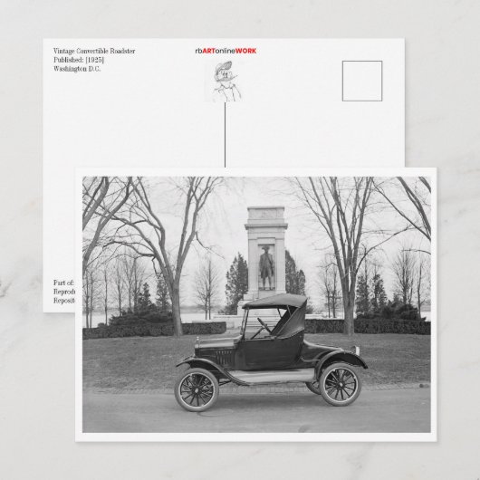 Vintager Cabrio Postkarte (Vorne/Hinten)