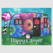 Vintager Camp Trailer Blumenmuster Personalisierte Seidenpapier (Vorderseite)