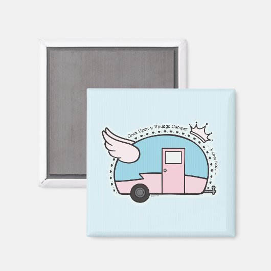 Vintager Camper-Anhänger Magnet (Vorderseite/Rückseite)