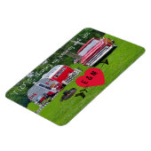 Vintager Camper-Anhänger und LKW-Valentinstag Magnet (Linke Seite)