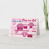 Vintager Camper-Anhänger zum Valentinstag Karte (Vorderseite)